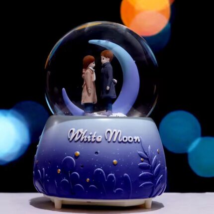 White Moon Snow Globe